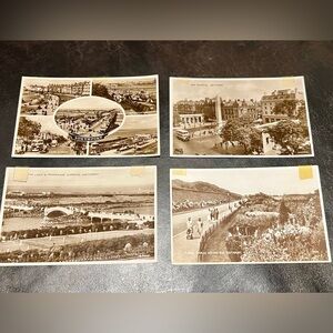 Four Vintage Postcards from Southport, England 1940s-50s, Sepia, B&W Unposted